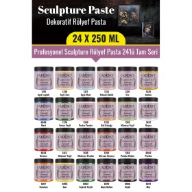 24x250ML Sculpture Dekoratif Rölyef Pasta - Profesyonel Sculpture Rölyef Pasta 24'lü Tam Seri