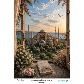 0001 Pencereden İstanbul Serisi Artplate Pirinç Dekopaj Kağıdı 30x42cm