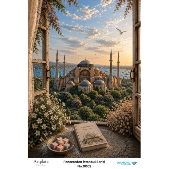 0001 Pencereden İstanbul Serisi Artplate Pirinç Dekopaj Kağıdı 30x42cm