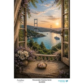 0004 Pencereden İstanbul Serisi Artplate Pirinç Dekopaj Kağıdı 30x42cm