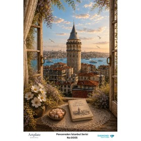0005 Pencereden İstanbul Serisi Artplate Pirinç Dekopaj Kağıdı 30x42cm