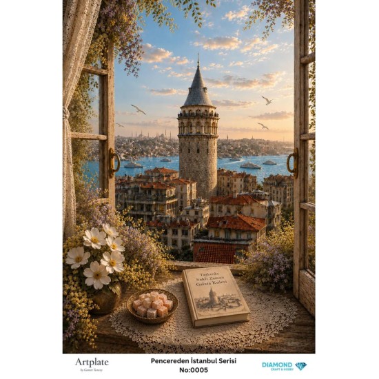 0005 Pencereden İstanbul Serisi Artplate Pirinç Dekopaj Kağıdı 30x42cm