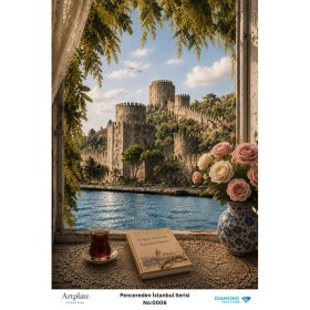 0006 Pencereden İstanbul Serisi Artplate Pirinç Dekopaj Kağıdı 30x42cm