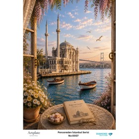 0007 Pencereden İstanbul Serisi Artplate Pirinç Dekopaj Kağıdı 30x42cm