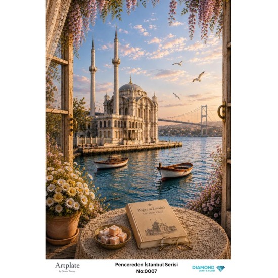 0007 Pencereden İstanbul Serisi Artplate Pirinç Dekopaj Kağıdı 30x42cm