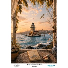 0008 Pencereden İstanbul Serisi Artplate Pirinç Dekopaj Kağıdı 30x42cm