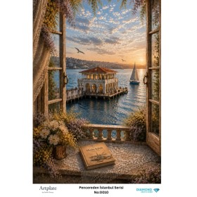 0010 Pencereden İstanbul Serisi Artplate Pirinç Dekopaj Kağıdı 30x42cm