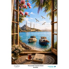 0011 Pencereden İstanbul Serisi Artplate Pirinç Dekopaj Kağıdı 30x42cm
