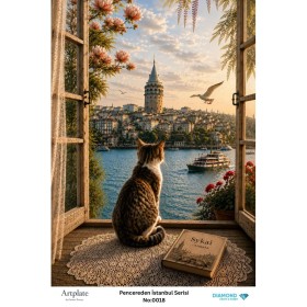 0018 Pencereden İstanbul Serisi Artplate Pirinç Dekopaj Kağıdı 30x42cm