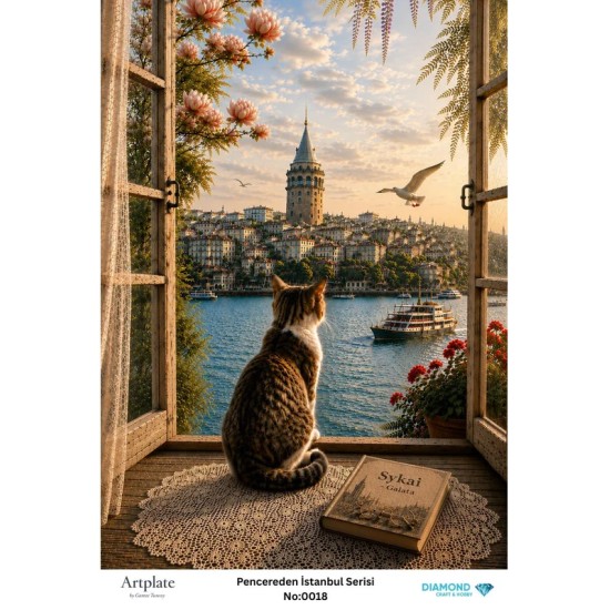 0018 Pencereden İstanbul Serisi Artplate Pirinç Dekopaj Kağıdı 30x42cm