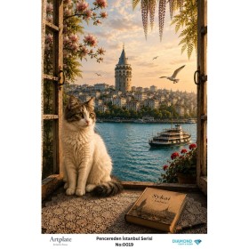 0019 Pencereden İstanbul Serisi Artplate Pirinç Dekopaj Kağıdı 30x42cm