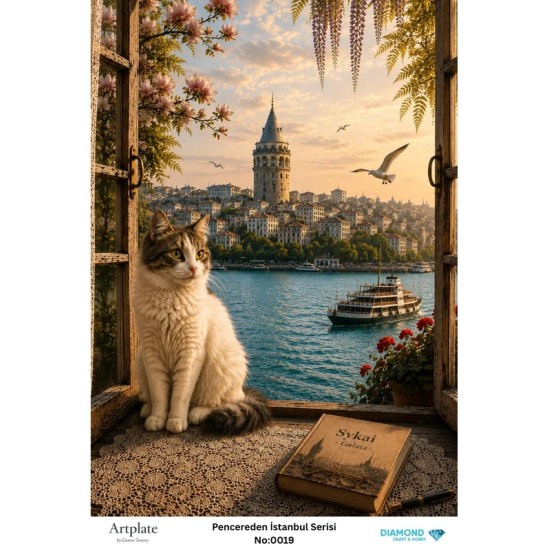 0019 Pencereden İstanbul Serisi Artplate Pirinç Dekopaj Kağıdı 30x42cm