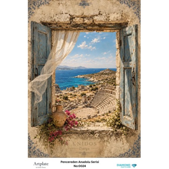 0024 Pencereden Anadolu Serisi Artplate Pirinç Dekopaj Kağıdı 30x42cm
