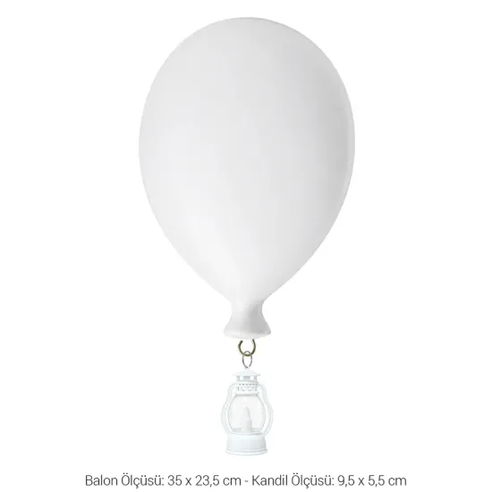 Yana Kandilli Büyük Yarım Balon Ham Polyester Obje