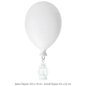 Yana Kandilli Küçük Yarım Balon Ham Polyester Obje