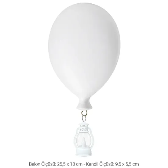 Yana Kandilli Küçük Yarım Balon Ham Polyester Obje
