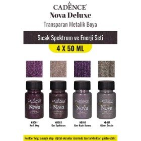 4X50ML Nova Deluxe Transparan Metalik Boya - Sıcak Spektrum ve Enerji Seti