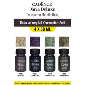 4X50ML Nova Deluxe Transparan Metalik Boya - Doğa ve Yeryüzü Yansımaları Seti