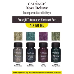 4X50ML Nova Deluxe Transparan Metalik Boya - Prestijli Tutulma ve Kontrast Seti
