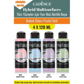 4X120ML Hibrit Multisurface Akrilik Boya - Bebek Odası Pastel Seti