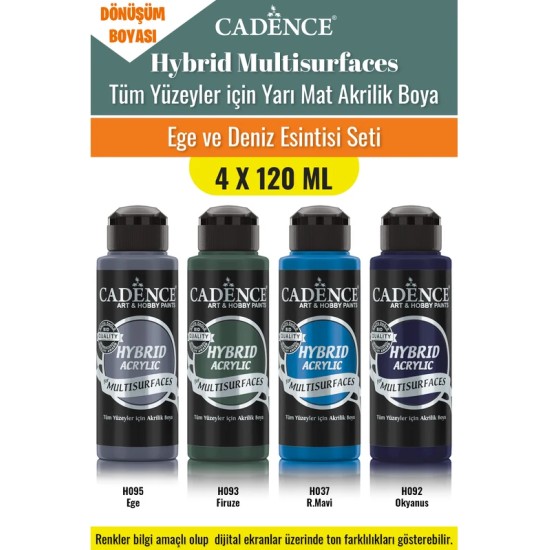 4X120ML Hibrit Multisurface Akrilik Boya - Ege ve Deniz Esintisi Seti