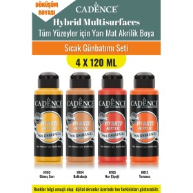 4X120ML Hibrit Multisurface Akrilik Boya - Sıcak Günbatımı Seti