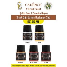 5X45ML Vitray Şeffaf Cam Boyası - Sıcak Gün Batımı Başlangıç Seti