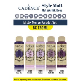5X120ML Style Matt Mat Akrilik Boya - Mistik Mor ve Karadut Seti