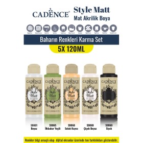 5X120ML Style Matt Mat Akrilik Boya - Baharın Renkleri Karma Set