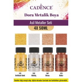 4X50ML Dora Metalik Akrilik Boya - Asil Metaller Seti