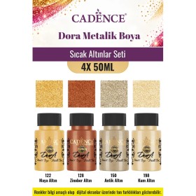 4X50ML Dora Metalik Akrilik Boya - Sıcak Altınlar Seti