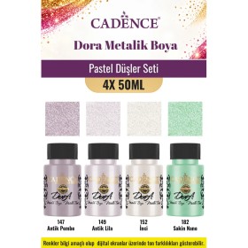 4X50ML Dora Metalik Akrilik Boya - Pastel Düşler Seti