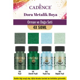 4X50ML Dora Metalik Akrilik Boya - Orman ve Doğa Seti