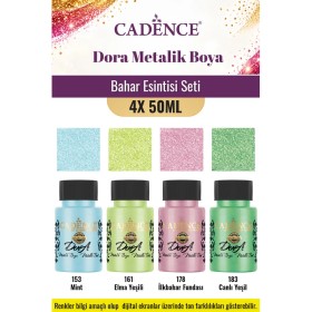 4X50ML Dora Metalik Akrilik Boya - Bahar Esintisi Seti