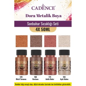 4X50ML Dora Metalik Akrilik Boya - Sonbahar Sıcaklığı Seti