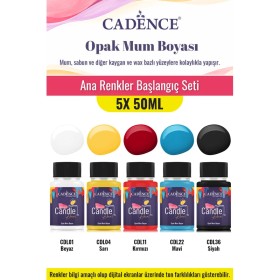 5X50ML Opak Mum Boyası - Ana Renkler Başlangıç Seti