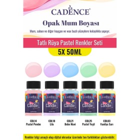 5X50ML Opak Mum Boyası - Tatlı Rüya Pastel Renkler Seti