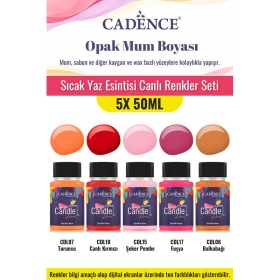 5X50ML Opak Mum Boyası - Sıcak Yaz Esintisi Canlı Renkler Seti