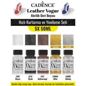 5X50ML Akrilik Deri Boyası - Hızlı Kurtarma ve Yenileme Seti