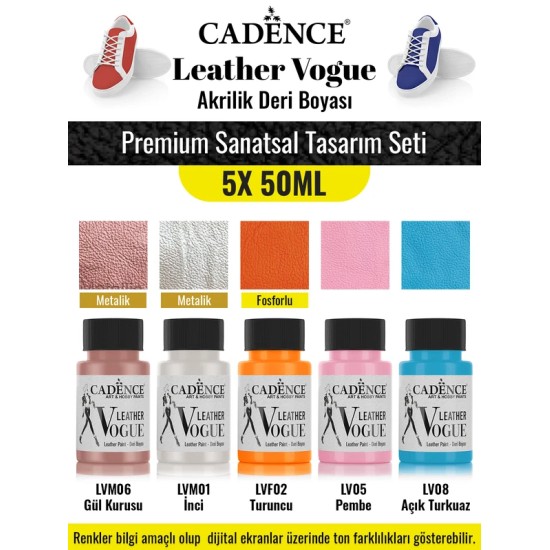5X50ML Akrilik Deri Boyası - Premium Sanatsal Tasarım Seti