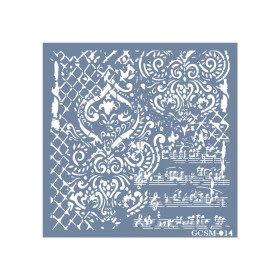 GCSM14 Kolaj Model Grunge Duvar Stencil 25x25cm