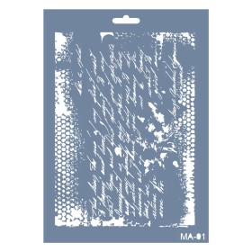 MA01 Mix Media Yazı ve Doku Stencil 21x29cm