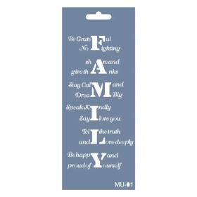 MU01 Mix Media Family Yazı Stencil
