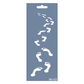 MU23 Mix Media Ayak İzi Stencil