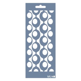 MU40 Mix Media Geometrik Desen Stencil