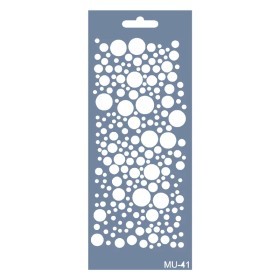 MU41 Mix Media Yuvarlak Desen Stencil
