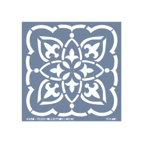 TCS05 Fayans Model Geometrik Floral Stencil 30x30cm