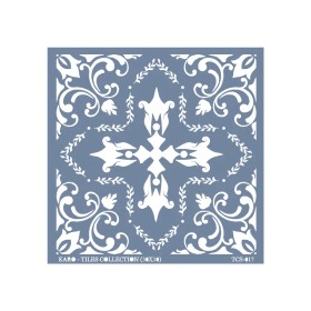 TCS17 Fayans Model Floral Geometrik Stencil 30x30cm