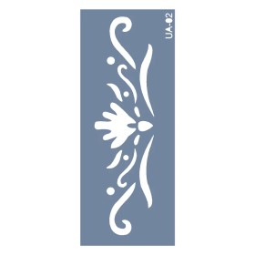 UA02 Floral UA Seri Stencil 10x25cm
