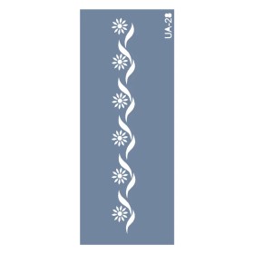 UA28 Floral UA Seri Stencil 10x25cm